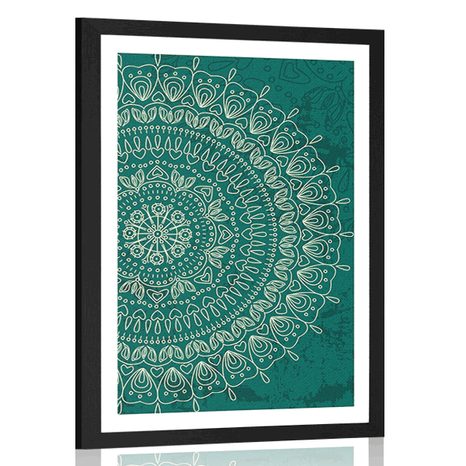 POSTER WITH MOUNT HAND DRAWN MANDALA - FENG SHUI - POSTERS