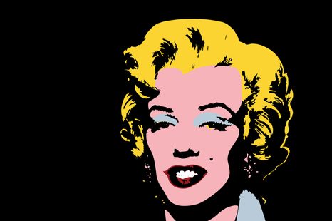 TAPETE POP-ART VON MARILYN MONROE AUF SCHWARZEM HINTERGRUND - POP-ART-TAPETEN - TAPETEN
