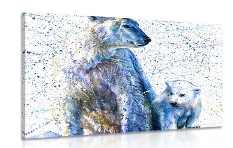 CANVAS PRINT POLAR BEARS - PICTURES OF ANIMALS - PICTURES