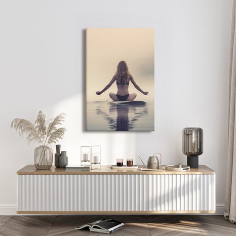 QUADRO SU TELA – ARMONIA TRANQUILLA SULL'ACQUA - QUADRI DI DONNE - STAMPE E QUADRI