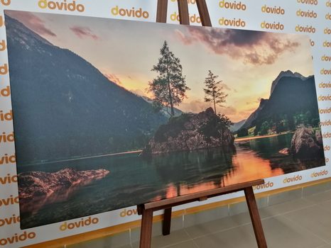 WANDBILD BERGLANDSCHAFT AM SEE - BILDER VON NATUR UND LANDSCHAFT - BILDER