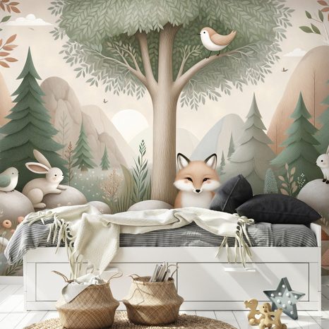 SAMOLEPÍCÍ TAPETA LESNÍ POHÁDKA S LIŠKOU - ΠΑΙΔΙΚΉ ΤΑΠΕΤΣΑΡΊΑ - ΤΑΠΕΤΣΑΡΊΕΣ