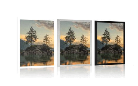 PLAKAT GORSKA POKRAJINA PRI JEZERU - NARAVA - PLAKATI