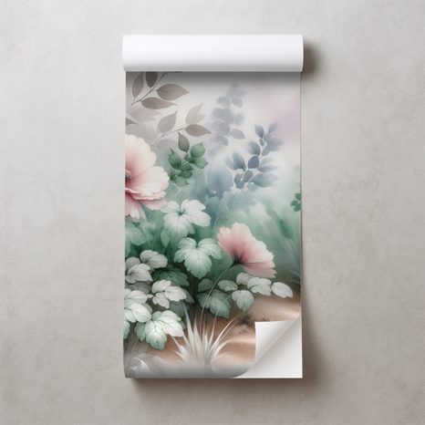 SAMOLEPÍCÍ TAPETA AKVARELOVÉ PASTELOVÉ KVĚTINY - TAPETY KVĚTINY - TAPETY