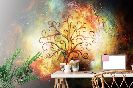 TAPETA STROM ŽIVOTA S ABSTRAKCÍ VESMÍRU - TAPETY FENG SHUI - TAPETY