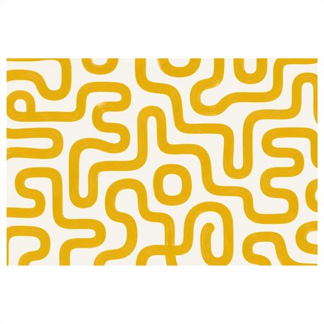 QUADRO SU TELA – MOTIVO GEOMETRICO GIALLO RÉTRO - QUADRI VINTAGE E RETRÒ - STAMPE E QUADRI