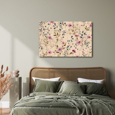 WANDBILD ZARTE BLUMEN-AQUARELLE - BILDER BLUMEN - BILDER