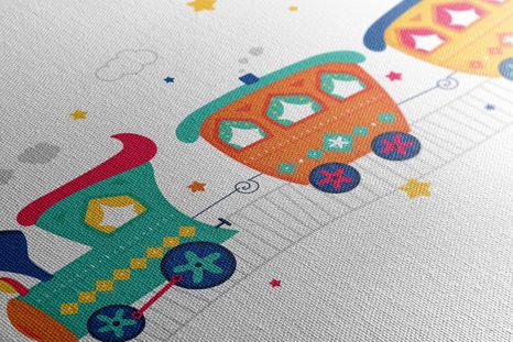 OBRAZ PASTELOVÝ VLÁČEK - DĚTSKÉ OBRAZY - OBRAZY