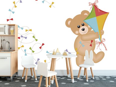 SAMOLEPÍCÍ TAPETA MEDVÍDEK S DRAKEM - SAMOLEPÍCÍ TAPETY - TAPETY
