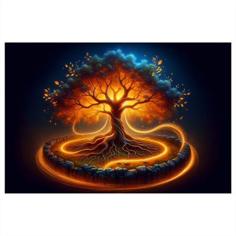 OBRAZ MAGICKÝ STROM ŽIVOTA V ZÁŘI - OBRAZY STROMY ŽIVOTA - OBRAZY