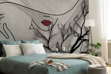 TAPETE ABSTRAKTE MACHT DER FRAU - TAPETEN MIT MENSCHEN UND PROMIS - TAPETEN