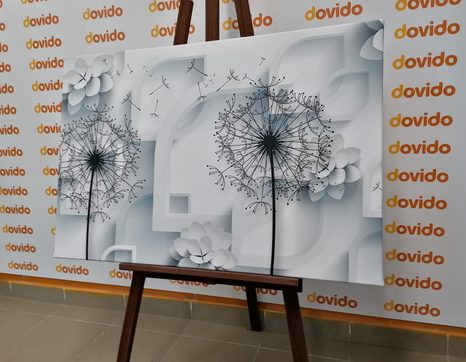 TABLOU MODERN PĂPĂDIE - TABLOURI ALB-NEGRU - TABLOURI