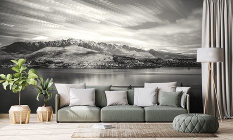 SAMOLEPÍCÍ FOTOTAPETA PODVEČERNÍ ČERNOBÍLÉ JEZERO - SAMOLEPÍCÍ TAPETY - TAPETY