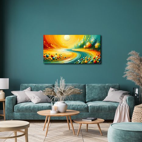 OBRAZ ZLATÁ KRAJINA SE SLUNCEM - OBRAZY PŘÍRODY A KRAJINY - OBRAZY