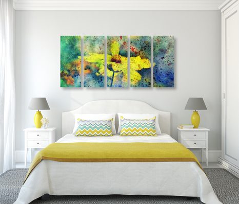 5-DELNA SLIKA RUMENI CVET Z VINTAGE PRIDIHOM - VINTAGE IN RETRO SLIKE - SLIKE