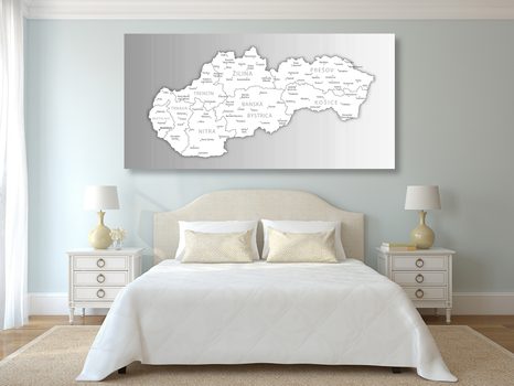 OBRAZ NA KORKU ČERNOBÍLÁ MAPA SLOVENSKA - OBRAZY NA KORKU - OBRAZY