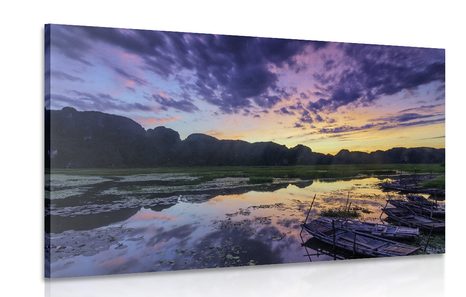 OBRAZ ROMANTICKÝ ZÁPAD SLUNCE V HORÁCH - OBRAZY PŘÍRODY A KRAJINY - OBRAZY