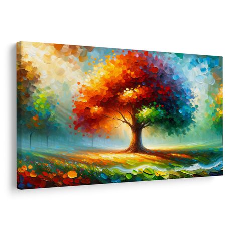 WANDBILD LEBENSBAUM IN REGENBOGENFARBEN - BILDER BÄUME DES LEBENS - BILDER