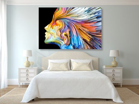 WANDBILD FARBIGES FRAUENPROFIL - ABSTRAKTE BILDER - BILDER