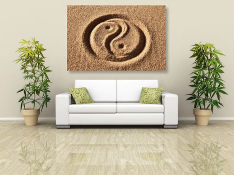 WANDBILD YIN UND YANG - BILDER MIT FENG SHUI-MOTIVEN - BILDER