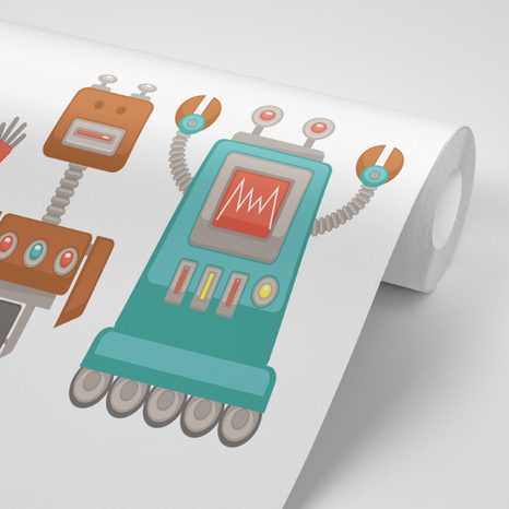 SAMOLEPÍCÍ TAPETA RODINKA ROBOTŮ - SAMOLEPÍCÍ TAPETY - TAPETY
