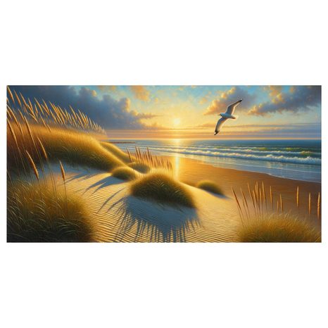 OBRAZ ZLATÉ SVĚTLO POBŘEŽÍ - OBRAZY VÝCHOD A ZÁPAD SLUNCE - OBRAZY