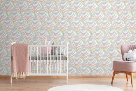 TAPETA BAREVNÉ DOMEČKY Z DUHY - DĚTSKÉ TAPETY - TAPETY