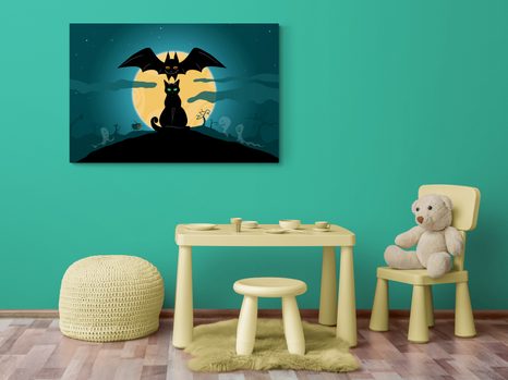 STAMPA SU TELA – AMICHEVOLI SPETTRI AL CHIARO DI LUNA - QUADRI DI GATTI - STAMPE E QUADRI