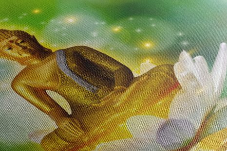 OBRAZ ZLATÝ BUDHA NA LOTOSOVÉM KVĚTU - OBRAZY FENG SHUI - OBRAZY
