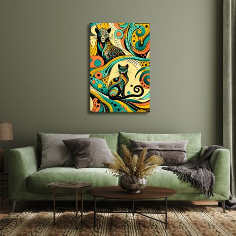 WANDBILD ORNAMENTALE KATZEN - BILDER VON KATZEN - BILDER