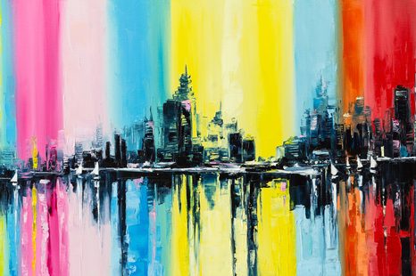 TAPETE ÖLGEMÄLDE DER STADT - TAPETEN VON STÄDTEN - TAPETEN