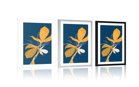 PLAKÁT S PASPARTOU HARMONIE LISTŮ - MOTIVY Z NAŠÍ DÍLNY - PLAKÁTY