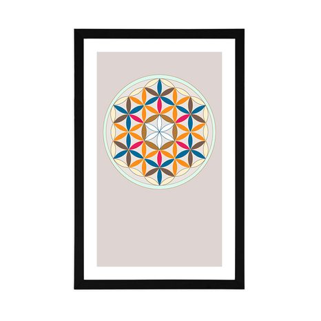 POSTER CU PASSEPARTOUT MANDALA COLORATĂ - MOTIVE DIN ATELIERUL NOSTRU - POSTERE
