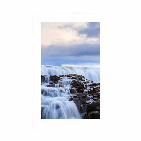 POSTER WITH MOUNT WATERFALLS IN ICELAND - NATURE - POSTERS