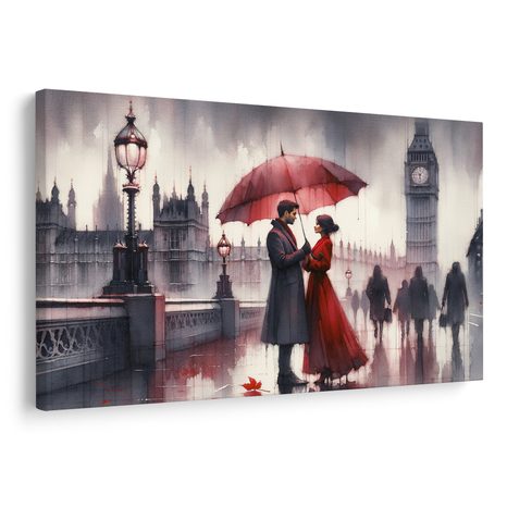 WANDBILD LIEBESPAAR IN LONDON - BILDER MIT LIEBESMOTIVEN - BILDER