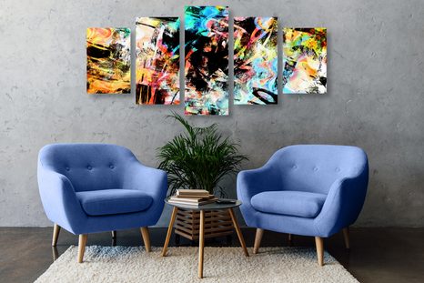 TABLOU 5-PIESE ARTĂ GRAFFITI UNICE - TABLOURI POP ART - TABLOURI