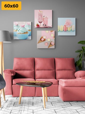 SET OBRAZOV SLADKÁ POCHÚŤKA S NÁPOJOM - ZOSTAVY OBRAZOV - OBRAZY