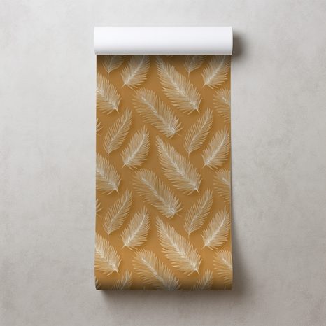 TAPETA JEMNÉ PEŘÍČKOVÉ LISTY - VZOROVANÉ TAPETY - TAPETY