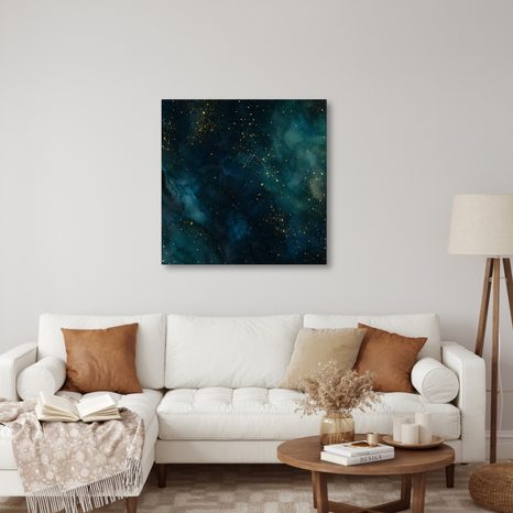 TABLEAU SUR TOILE – ABSTRACTION COSMIQUE AUX ÉCLATS SCINTILLANTS - IMAGES DE GALAXIE - TABLEAUX