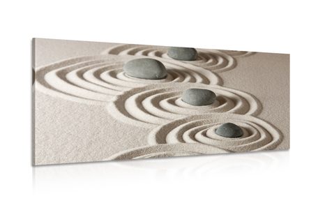 WANDBILD ZEN-STEINE IM SAND - BILDER MIT FENG SHUI-MOTIVEN - BILDER