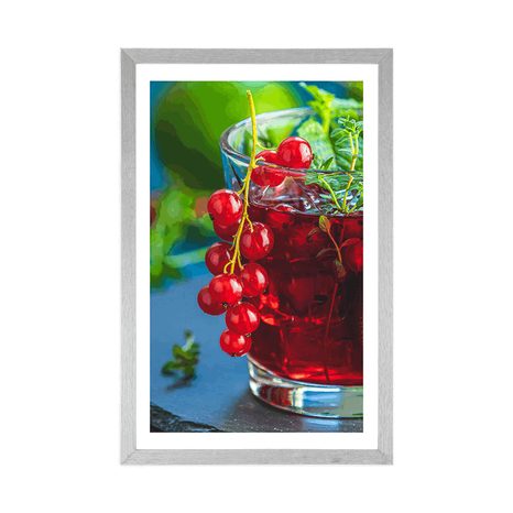 POSTER WITH MOUNT RED COCKTAIL - WITH A KITCHEN MOTIF - POSTERS