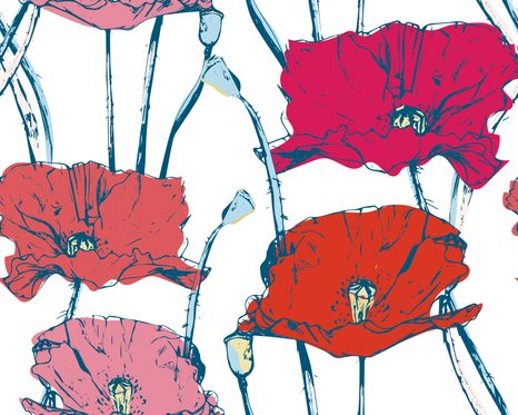 SAMOLEPÍCÍ TAPETA KVETOUCÍ MÁKY - SAMOLEPÍCÍ TAPETY - TAPETY