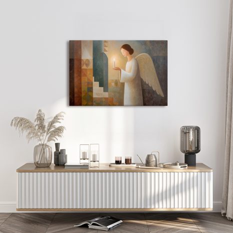 VÁNOČNÍ OBRAZ OCHRAŇUJÍCÍ ANDĚL - VÁNOČNÍ A ZIMNÍ OBRAZY - OBRAZY