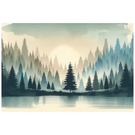 SAMOLEPÍCÍ TAPETA ZAMLŽENÝ LESNÍ SOUMRAK - TAPETY LES - TAPETY