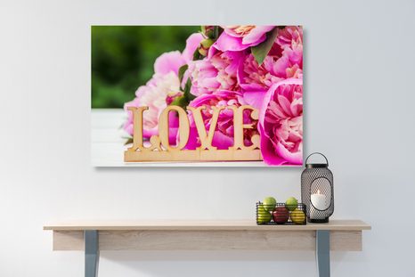TABLOU BUJORI CU INSCRIPȚIE LOVE - TABLOURI CI CITATE ȘI INSCRIPȚII - TABLOURI