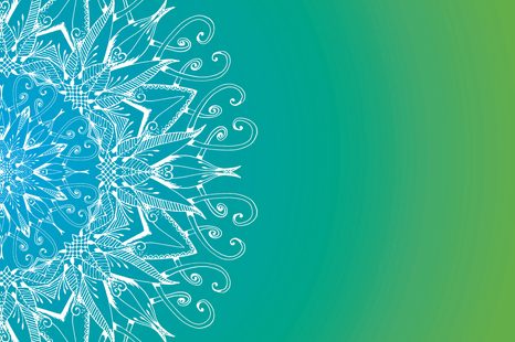 SELF ADHESIVE WALLPAPER WHITE MANDALA ON A BLUE-GREEN BACKGROUND - SELF-ADHESIVE WALLPAPERS - WALLPAPERS