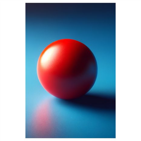 OBRAZ ČERVENÁ KOULE NA MODRÉM - OBRAZY PODLE MOTIVU - OBRAZY