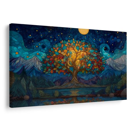 WANDBILD BAUM DES LEBENS UNTER STERNEN - BILDER BÄUME DES LEBENS - BILDER