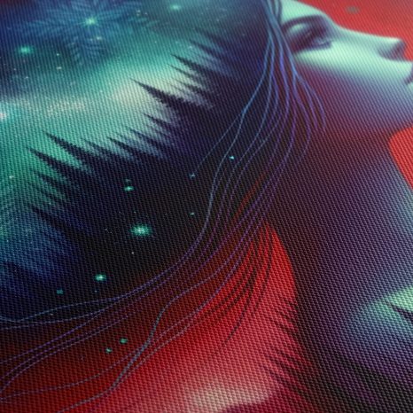 WANDBILD TRAUMHAFTE GALAXIE UND SILHOUETTE - WANDBILDER FRAUEN - BILDER