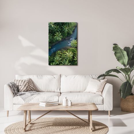 OBRAZ ZELENÝ RÁJ S PALMAMI - OBRAZY STROMY A LISTY - OBRAZY